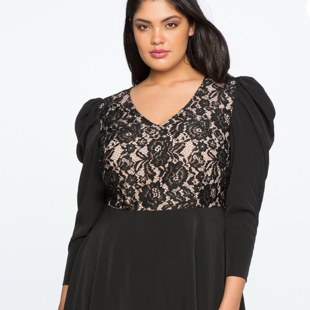 Eloquii | Lace Front Fit & Flare Dress - Picture 2 of 2
